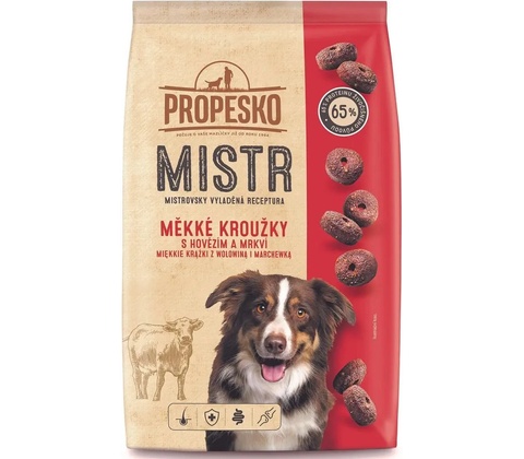 Propesko MISTR Adult měkké kroužky s hovězím 4 x 1,5 kg