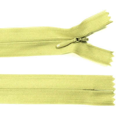 Spirálový zip no.3 skrytý nerozepínací 22cm - více barev color: 633 hrášková zelená