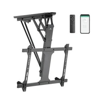 Maclean ceiling electric TV holder, TUYA support, max VESA 600x400, for inclined scian, remote control, 32-70, 35kg, MC-880T