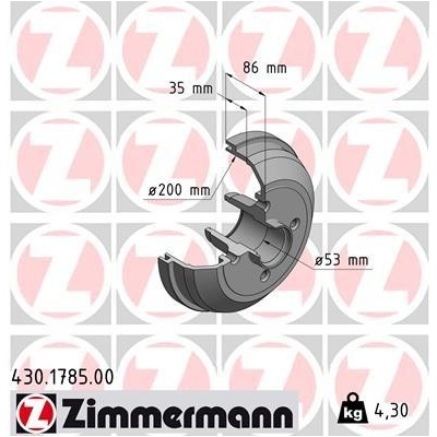 Brzdový bubon ZIMMERMANN 430.1785.00