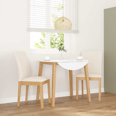 vidaXL Трапезни столове с възглавници 2 бр масивна дървесина гума (4102450)