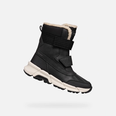 Geox Black boys' ankle boots Flexyper Plus Boys čierna krémová