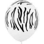 Party Deco Латексов Балон с Животински Принт, Зебра 30см (sb14p-302-008)