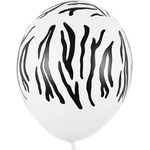 Party Deco Латексов Балон с Животински Принт, Зебра 30см (sb14p-302-008)