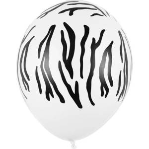 Party Deco Латексов Балон с Животински Принт, Зебра 30см (sb14p-302-008)