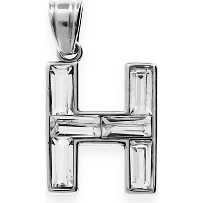 MPM Unisex ocelový nerezový přívěsek "H" 6236 stříbrné barvy