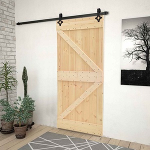 vidaXL Преплъзваща се врата 90 x 210 cm Масивна борова дървесина (3444860)