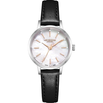 Lee Cooper LC08242.331 Дамски часовник, Черен- Седефен циферблат, Кожена каишка