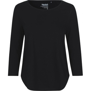 Neutral Dámske tričko s 3/4 rukávmi z organickej Fairtrade bavlny Čierna