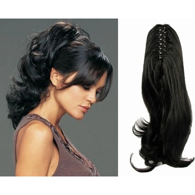 Clip in culík se skřipcem vlnitý 60 cm černý – Zboží Mobilmania