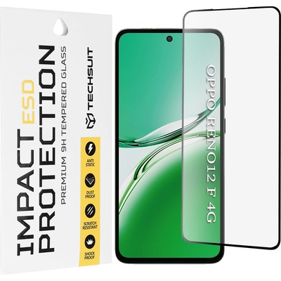 Techsuit Калъф за Oppo Reno12 F 4G / Reno12 F 5G / Reno12 FS 4G / Reno12 FS 5G - ESD стъкло - черен