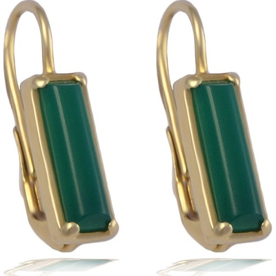 Zlatnictví Zlatíčko zlaté náušnice s chryzoprasem 880.00001