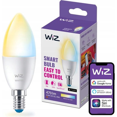 WiZ LED Stmievateľná žiarovka C37 E14/4,9W/230V 2700-6500K CRI 90 Wi-Fi WiZ WI0007
