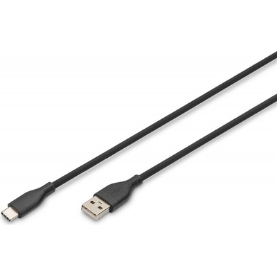 Digitus AK-300340-020-S USB 2.0, USB A vidlice,USB C vidlice, niklovaný, 2m, černý