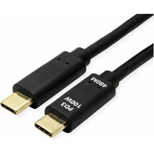 Roline Кабел Roline 11.99. 8309, от USB C(м) към USB C(м), 2m, 100W, черен (11.99.8309)