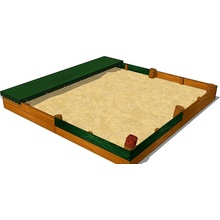 Playground System Pískoviště z akátu 3 x 3 m Roháček s plachtou
