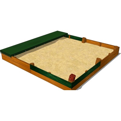 Playground System Pískoviště z akátu 3 x 3 m Roháček s plachtou