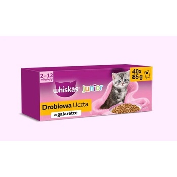 Whiskas Junior Poultry Feast in Jelly - мокра котешка храна - 40x85g