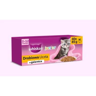 Whiskas Junior Poultry Feast in Jelly - мокра котешка храна - 40x85g