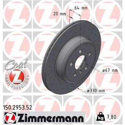 Brzdový kotúč Zimmermann 150.2953.52