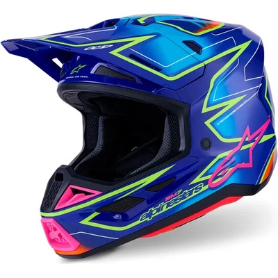 Alpinestars Supertech M7 Cast Modrá/Ružová/Žltá fluo lesklá