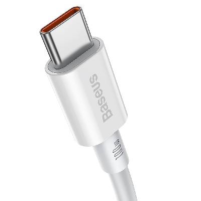 Кабел Baseus Superior CATYS-C02 USB Type C - USB Type C QC / PD / FCP 100W 5A 20V 2м - бял (CATYS-C02_VZ)
