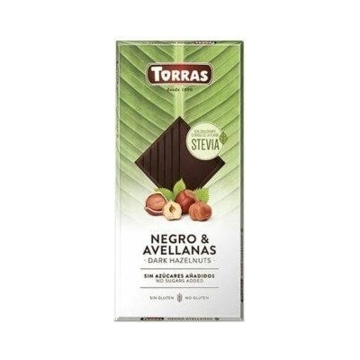 Torras Bezlepková hořká s lískovými oříšky bez přidaného cukru 125 g
