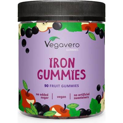 Vegavero Iron Gummies, 90 желирани таблетки, Vegavero (VV-VITA-366)