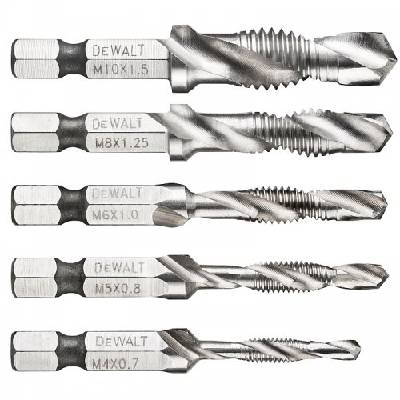 Комплект свредла за метал DeWALT с метчик M4, M5, M6, M8, M10 (5 бр. ) DT50060 (DT50060)