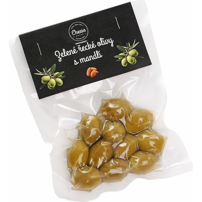 Cheese House Zelené vypeckované olivy s mandlí 100 g – Zboží Dáma