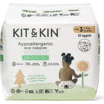 Kit & Kin Eko Naturally Dry Nappies 3 32 ks