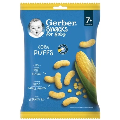 GERBER Snacks царевични пръчици 28 g, 7+