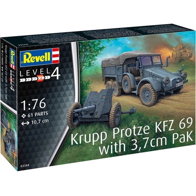 Revell Krupp Protze KFZ 69 s 3 7cm Pak 1:76