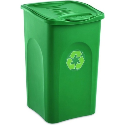 Manutan Plastový odpadkový kôš BEGREEN na triedený odpad, 50 l, zelený
