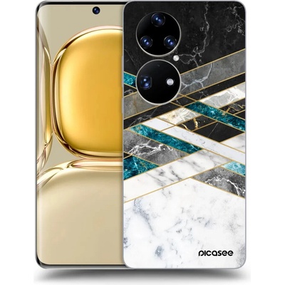 Púzdro Picasee silikónové Huawei P50 - Black & White geometry čiré