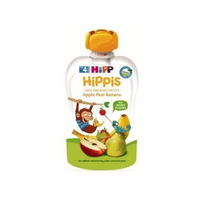 HiPP Био плодова закуска hipp, Ябълки, круши и банан, 100гр, 9062300433743