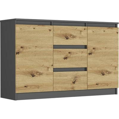 Framire Komoda antracit mix artisan 120 x 76 x 33 cm R-120-S3