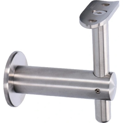 Držák madla pevný /ploché uchycení na stěnu M8 / madlo ø42.4 mm, broušená nerez K320/AISI304