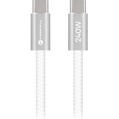 Forcell Кабел Forcell - F-Energy, USB-C/USB-C, 240W, 5A, 2 m, бял (5903396447464)