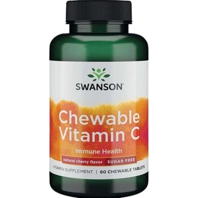 Swanson Sugar-Free Chewable Vitamin C 500 mg [60 Таблетки] Череша