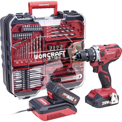 Worcraft Skrutkovač CD-S20LiWT ShareSYS, 20V Li-ion, akumulátor 2.0 Ah + nabíjačka, kovové skľučovadlo, v kufríku