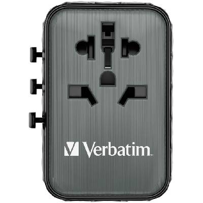 Зарядно устройство Verbatim - UTA-05 GaN III Universal Travel Adapter, черно (32120)