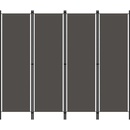 vidaXL 4-panelový paraván antracitový 200x180 cm