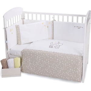 KikkaBoo Бебешки спален комплект с бродерия Kikkaboo - Little Dreamer Stars, 70 х 140, 6 части (41101060037)