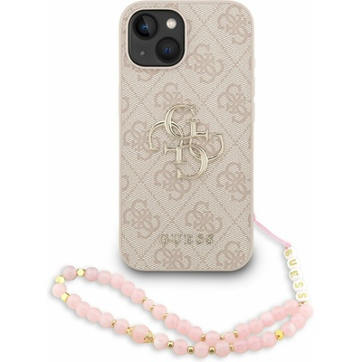 GUESS PU 4G Metal Logo Strap Заден калъф за iPhone 15 Розов Guess | Rozov | ЖЕНИ | UNI