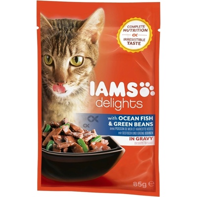 Iams Cat delights ocean fish & green beans in gravy 85 g