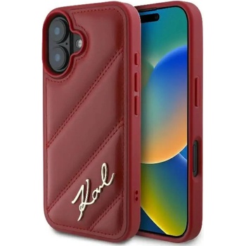 KARL LAGERFELD Калъф Karl Lagerfeld Diagonal Quilted Script iPhone 16 - червен (3666339317768)