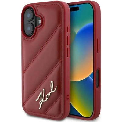 KARL LAGERFELD Калъф Karl Lagerfeld Diagonal Quilted Script iPhone 16 - червен (3666339317768)