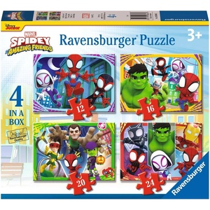 Ravensburger Пъзел Ravensburger от 24 части 4 в 1 - Спайди и невероятните му приятели (12001064) - ozone