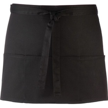 Premier Workwear Krátka čašnícka zástera s vreckami Čierna